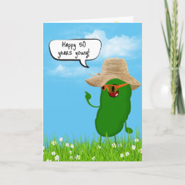 Pickle-person med hög i 50:e födelsedagen kort