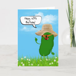 Pickle-person med hög i 60:e födelsedagen kort