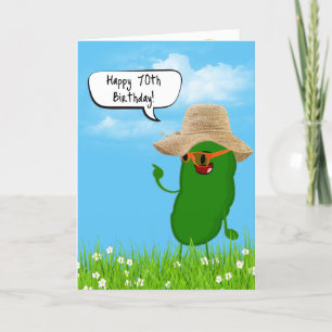 Pickle-person med hög i 70:e födelsedagen kort