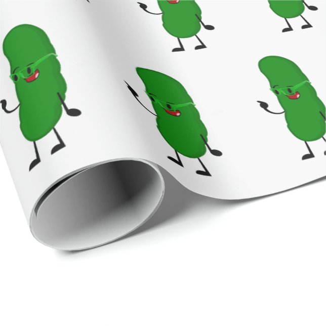 Pickle Person on White Presentpapper (Rullad Hörn)