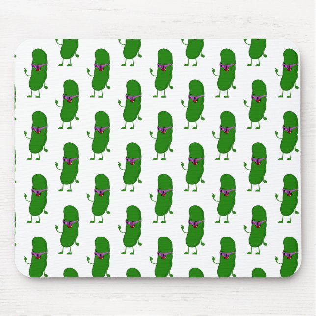 Pickle-person på vit musknapp musmatta (Framsidan)