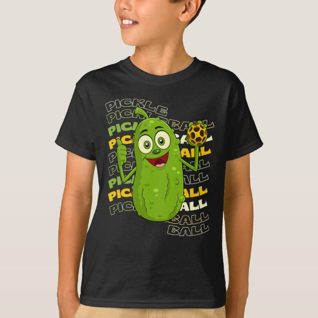 Pickle Power! Cute Pickleball Kids T Shirt (Framsida)