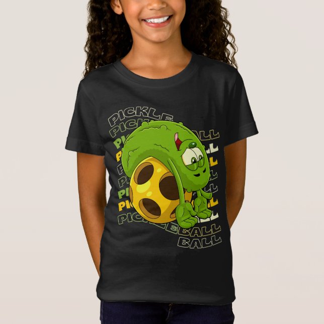Pickle Power! Cute Pickleball Kids T Shirt (Framsida)