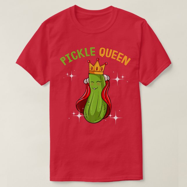 Pickle Queen Funny Vegan Cucumber Vegetable T Shirt (Design framsida)