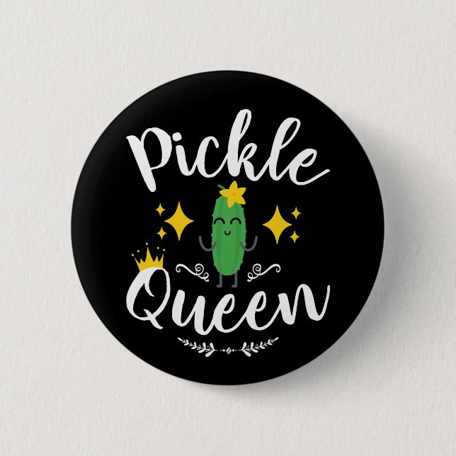 Pickle Queen Women Pickles Älskare Knapp (Framsida)