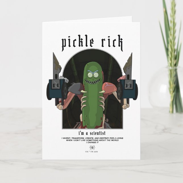 Pickle Rick - jag är en vetenskaplig offertgrafik Kort (Framsida)