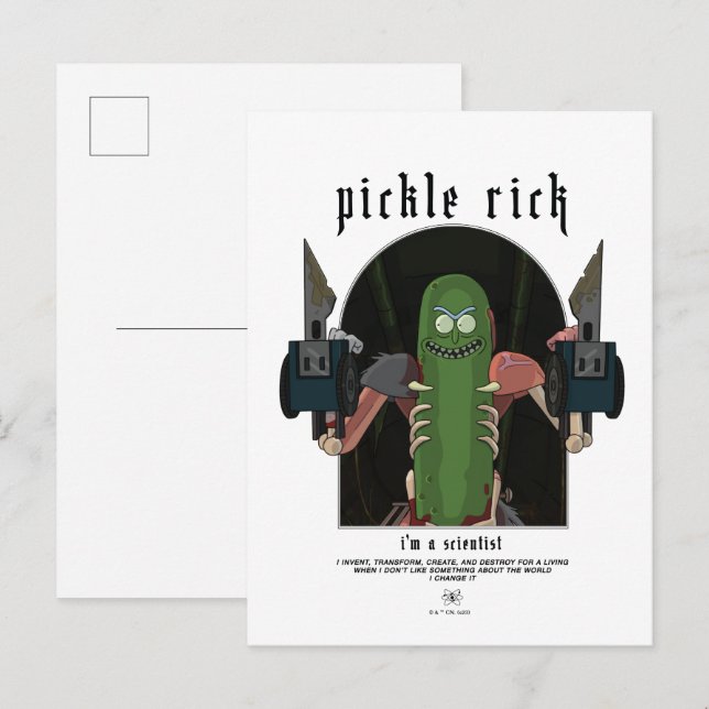 Pickle Rick - jag är en vetenskaplig offertgrafik Vykort (Fram/baksida)