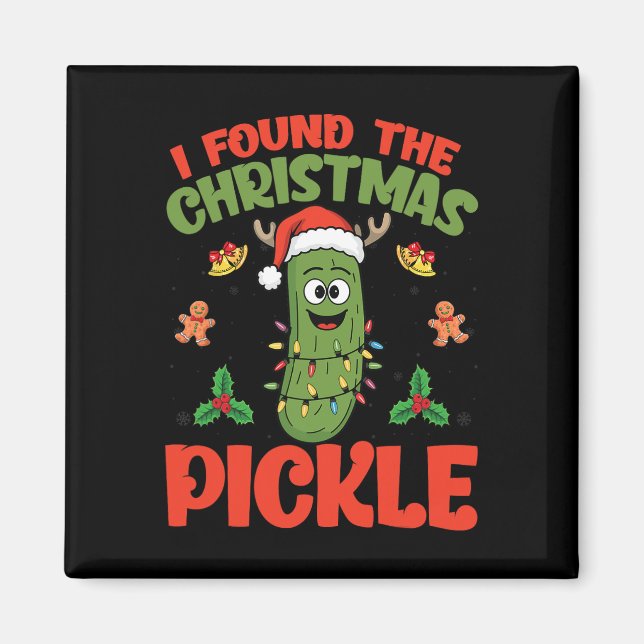 Pickle Santa Hat Julafton Ljus - jag hittade julen Magnet (Framsidan)