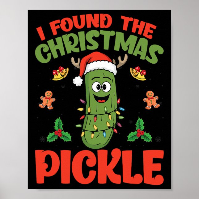 Pickle Santa Hat Julafton Ljus - jag hittade julen Poster (Framsidan)