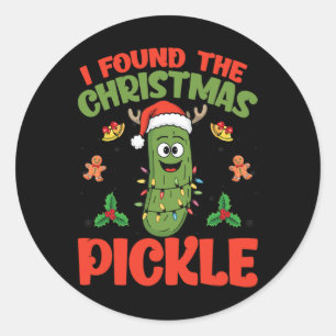 Pickle Santa Hat Julafton Ljus - jag hittade julen Runt Klistermärke
