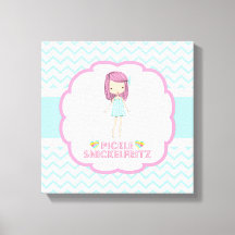 Pickle Snickelfritz 12x12 Canvas - Teal Chevron