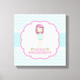 Pickle Snickelfritz 12x12 Canvas - Teal Chevron