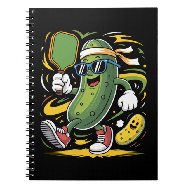 Pickle Spelar Pickleball Anteckningsbok (Framsidan)