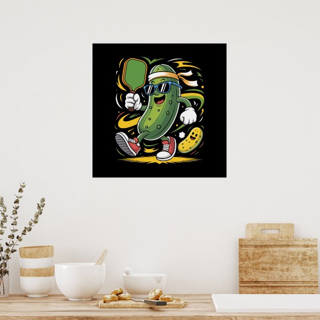 Pickle Spelar Pickleball Poster (Kök)