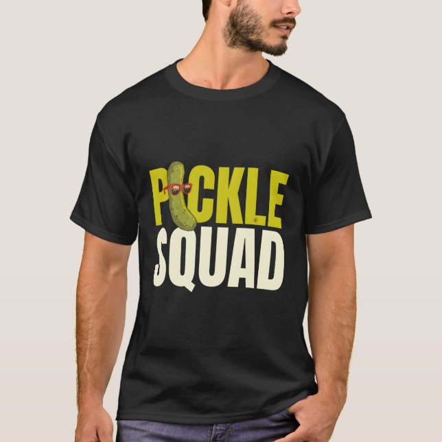 Pickle Squad Cucumber Vegan Pickle Squad T Shirt (Framsida)