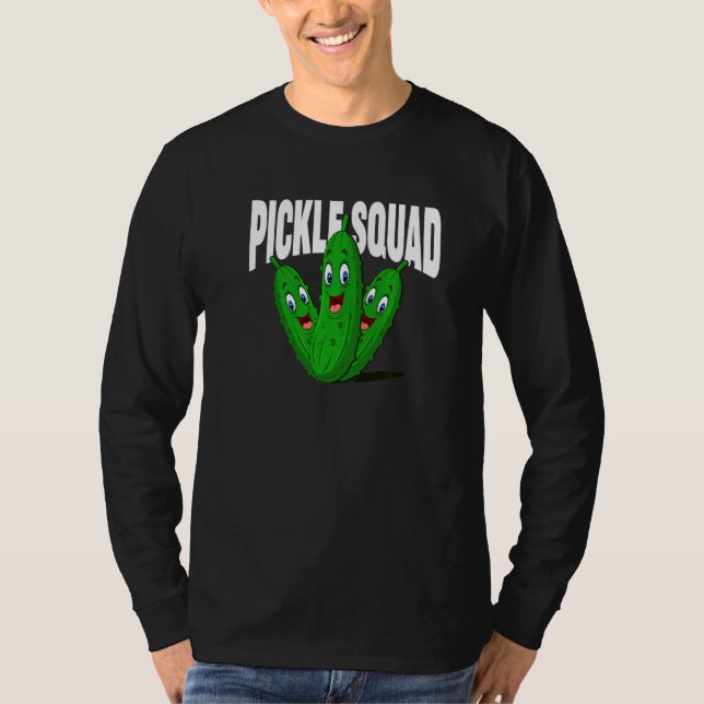 Pickle Squad Unika Söta Dillpickel Vegan   T Shirt (Framsida)
