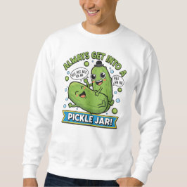 Pickle Trouble Tee – Tecknad skämtsamhet Lång Ärmad Tröja