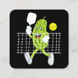 Pickle-uppspelningspickleball - lustig Pickleball Fyrkantigt Visitkort
