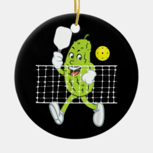 Pickle-uppspelningspickleball - lustig Pickleball  Julgransprydnad Keramik