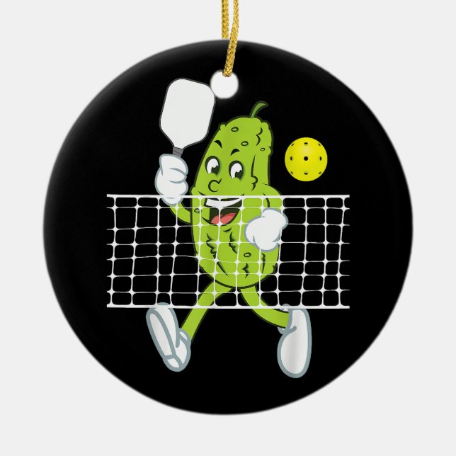 Pickle-uppspelningspickleball - lustig Pickleball  Julgransprydnad Keramik (Framsidan)