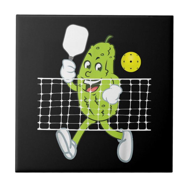 Pickle-uppspelningspickleball - lustig Pickleball  Kakelplatta (Framsidan)
