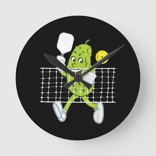Pickle-uppspelningspickleball - lustig Pickleball  Rund Klocka (Framsida)