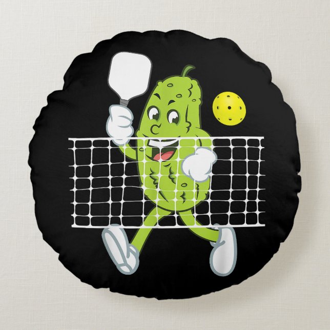 Pickle-uppspelningspickleball - lustig Pickleball  Rund Kudde (Framsidan)