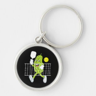 Pickle-uppspelningspickleball - lustig Pickleball Rund Silverfärgad Nyckelring