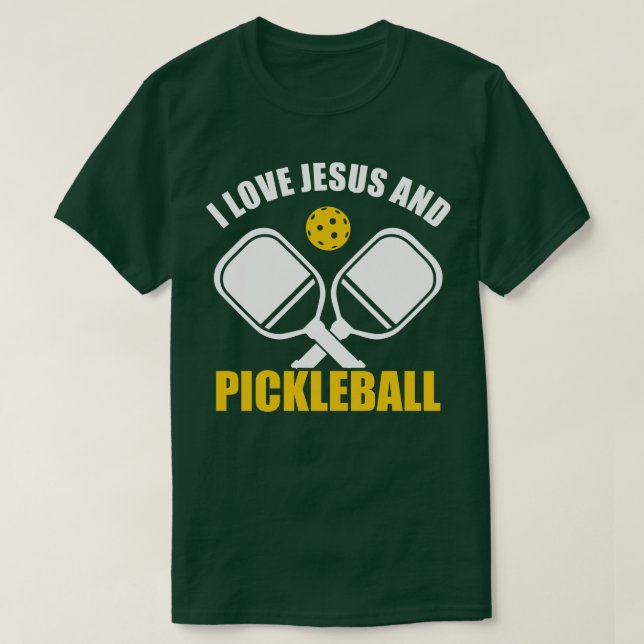 PicklebalI Kärlek Jesus och Pickleball Quote Chris T Shirt (Design framsida)