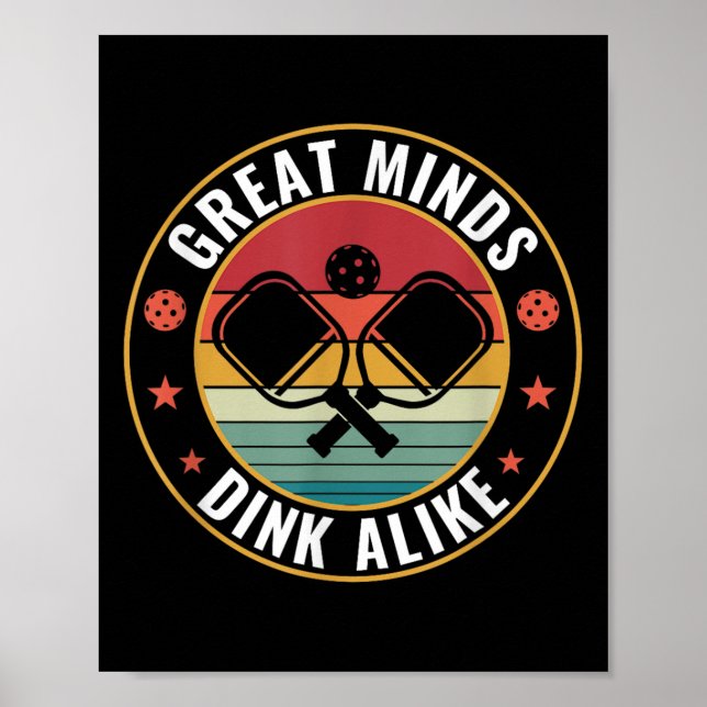 Picklebali Underbar Minds Dink Alike Pickleball Qu Poster (Framsidan)