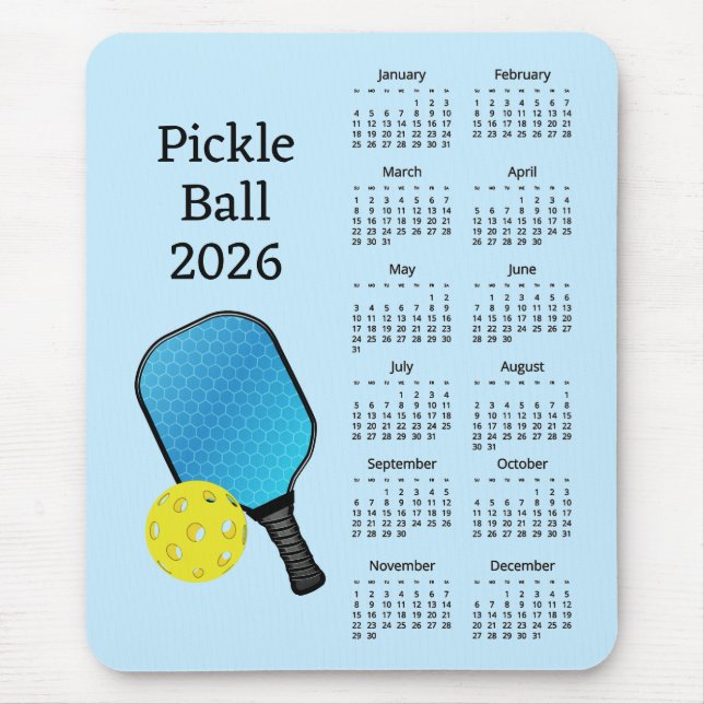 Pickleball 2026 Calendar Musmatta (Framsidan)