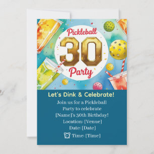 Pickleball 30års födelsedag Party Inbjudningar