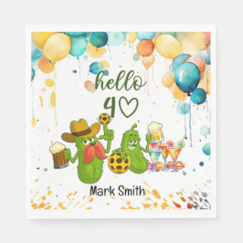 Pickleball 40:e födelsedagen pappersservett