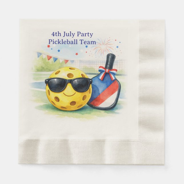 Pickleball 4th July Party Independence Day  Pappersservett (Framsidan)