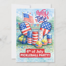 PICKLEBALL 4th of July Pickleball Party Invitation Inbjudningar