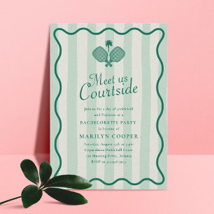 Pickleball Aesthetic Elegant Bachelorette Party Inbjudningar