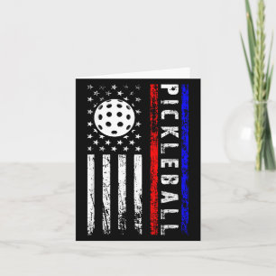 Pickleball Älskare 4:e juli amerikanska Flagga Pic Kort