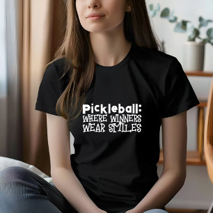 Pickleball Älskare Dream, en rolig vit slogan T Shirt