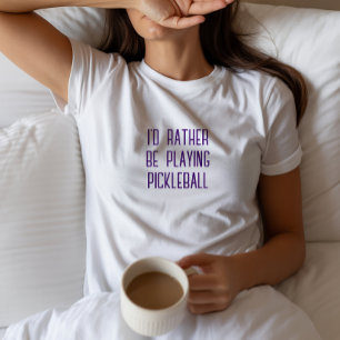 Pickleball Älskare Dream lustig lila slogan T Shirt