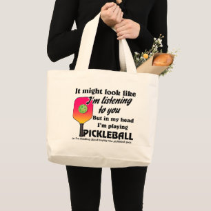 Pickleball Älskare i mitt huvud jag spelar Pickleb Jumbo Tygkasse