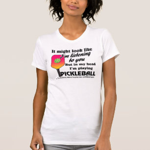 Pickleball Älskare i mitt huvud jag spelar Pickleb T Shirt