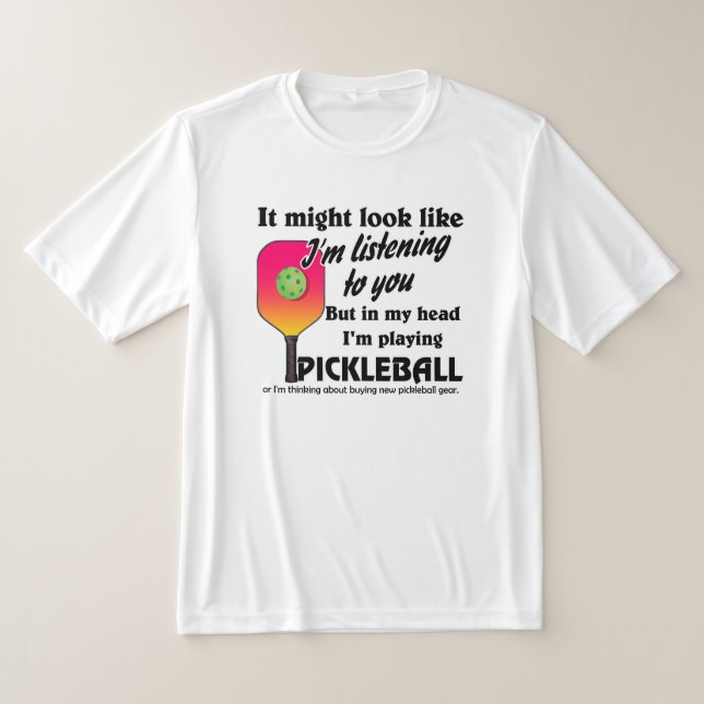 Pickleball Älskare i mitt huvud jag spelar Pickleb T Shirt (Laydown)