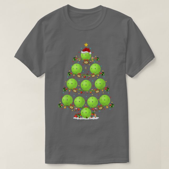 Pickleball Älskare Lighting Santa Pickleball Chris T Shirt (Design framsida)