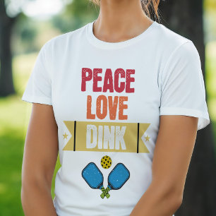 Pickleball Älskare Peace Kärlek Dink Paddle T Shirt