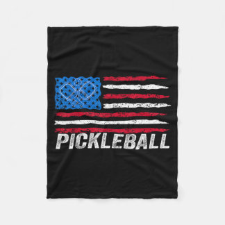 Pickleball-älskare pickle ball patriotisk flagga fleecefilt