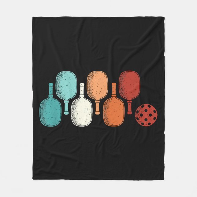 Pickleball Älskare Retro Paddle Sport Vintage Fleecefilt (Framsidan)