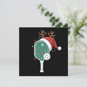 Pickleball-älskare Sport Jul Santa Hatt Julkort