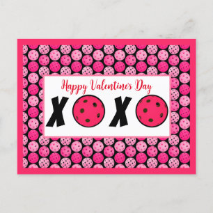 Pickleball Älskare Valentine XOXO Picklebollar Vykort