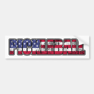 Pickleball American Flagga Bildekal
