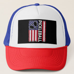Pickleball American Flagga Funny Pickleball Älskar Keps